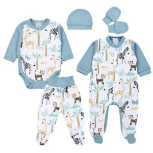 TupTam Baby Bekleidung Set Jungen Langarm Neugeborene 5 tlg grün