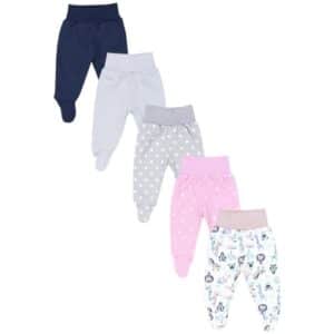 TupTam Baby Hose mit Fuß 5er Pack grau/rosa