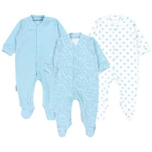 TupTam Baby Jungen Schlafstrampler mit Fuß 3er Pack beige/weiß