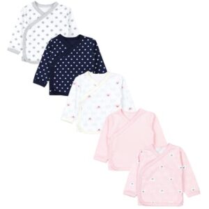 TupTam Baby Mädchen Langarm Wickelshirt 5er Set rosa/blau