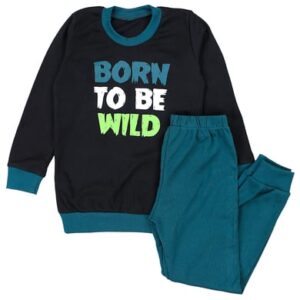 TupTam Kinder Jungen Pyjama Set Langarm 2-teilig schwarz/grün