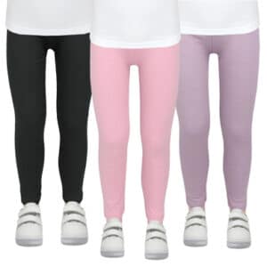 TupTam Mädchen Winter Leggings Blickdichte Thermo 3er Pack schwarz/rosa