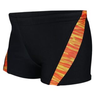 Aquarti Jungen Schwimmhose Kontrastfarbige Einsätze orange