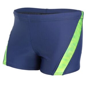 Aquarti Jungen Schwimmhose Kontrastfarbige Einsätze grün