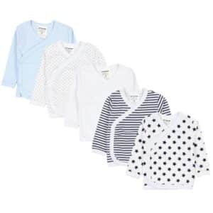 TupTam Baby Jungen Langarm Wickelshirt 5er Set blau/weiß