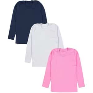 TupTam Mädchen Langarmshirt 3er Pack dunkelblau