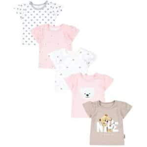 TupTam Baby Mädchen Kurzarm T-Shirt 5er Set rosa Modell 1