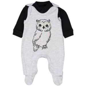 TupTam Baby Unisex Strampler-Set mit Aufdruck Spruch 2-tlg grau/schwarz