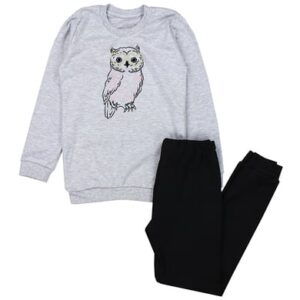 TupTam Kinder Mädchen Schlafanzug Set Langarm 2-teilig grau/schwarz