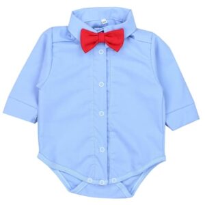 TupTam Jungen Baby Hemd-Body Langarm mit Kragen blau/rot