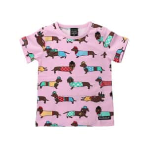 Villervalla Shirt Kurzarm Dachshund himbeere