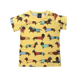 Villervalla Shirt Kurzarm Dachshund zitrone