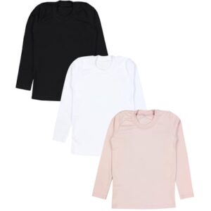 TupTam Mädchen Langarmshirt 3er Pack weiß-kombi