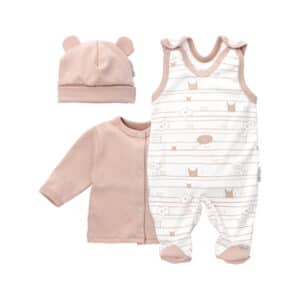 Baby Sweets 3tlg Set Strampler + Shirt + Mütze Lieblingsstücke weiß creme