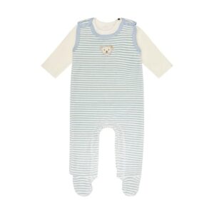 Steiff Strampler-Set stripes celestail blue