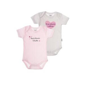 Liliput Baby-Bodies im 2er Set Opis kleiner Schatz rosa gestreift/ grau gestreift