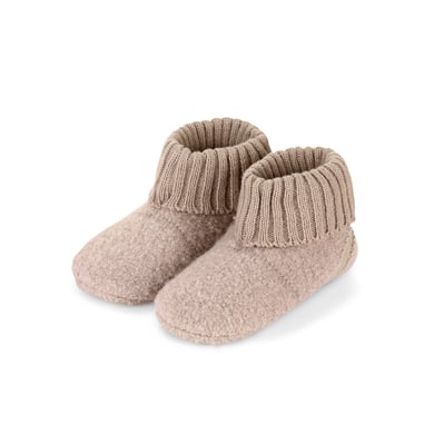 Chaussons Bébé Fille Sterntaler En Feutre De Laine - Taille 20 EU - Semelle Antidérapante, Couleur Marron