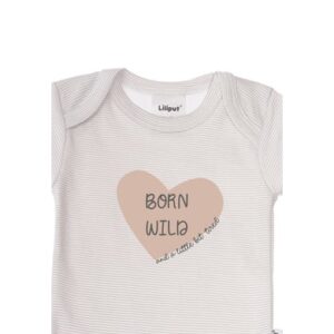 Liliput Baby-Bodies im 2er Set Born wild grau-melange/ grau gestreift