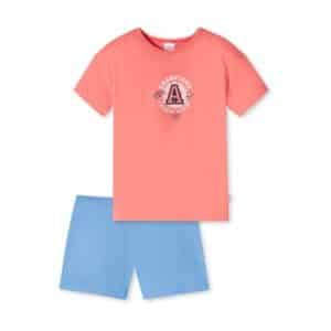 Schiesser Pyjama kurz - Girls World Oragnic Cotton koralle