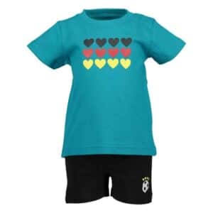 BLUE SEVEN Girls 2er Set T-Shirt + Capri Hose Lagune