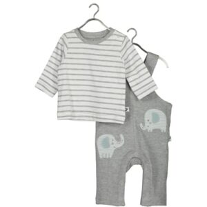 BLUE SEVEN 2er Set Latzhose +Shirt Mittelgrau